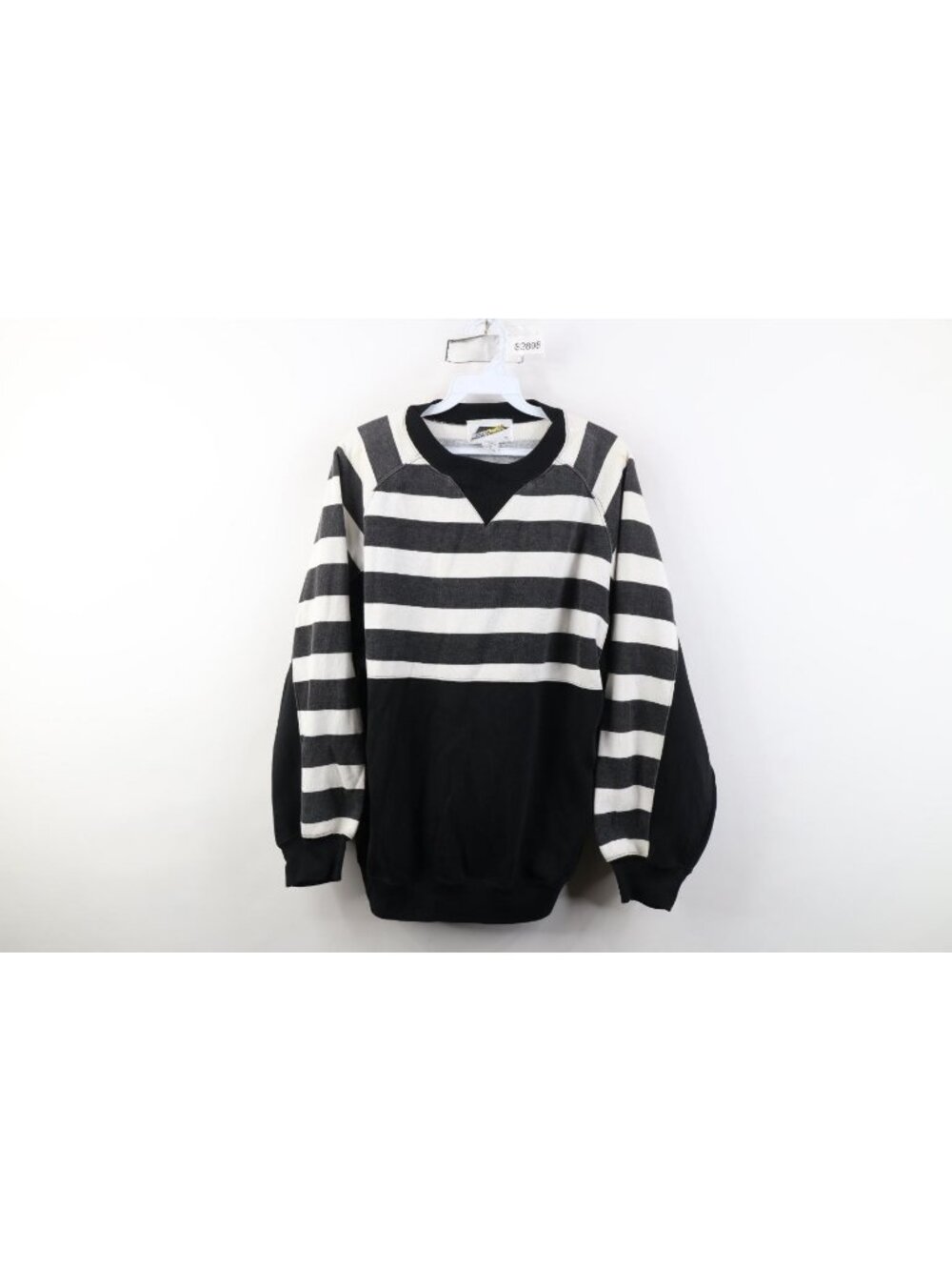 Vintage 90s Streetwear Womens Large Striped Color Block Crewneck Sweatshirt